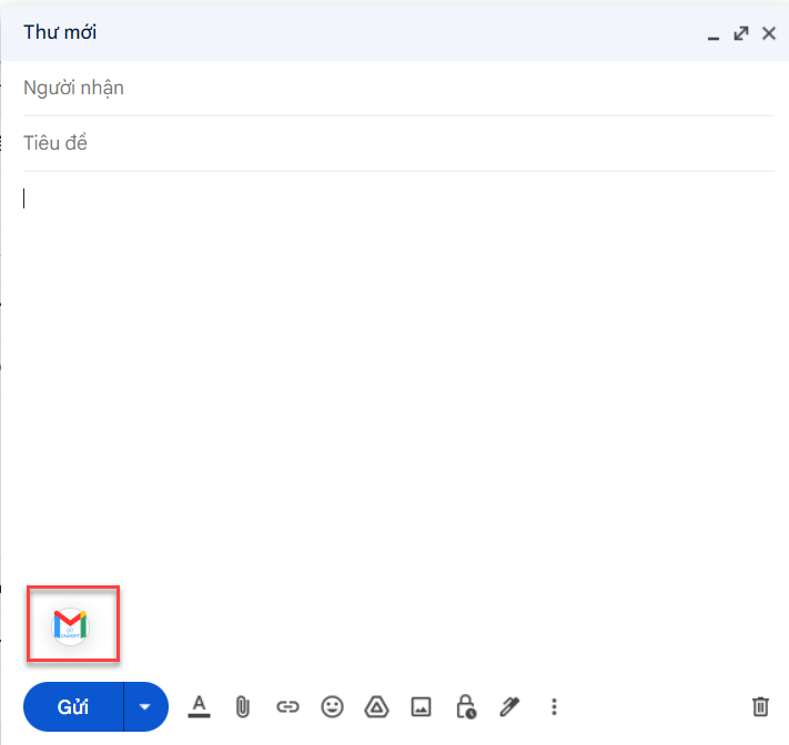 chọn biểu tượng chatGPT for Gmail để tạo nội dung mail