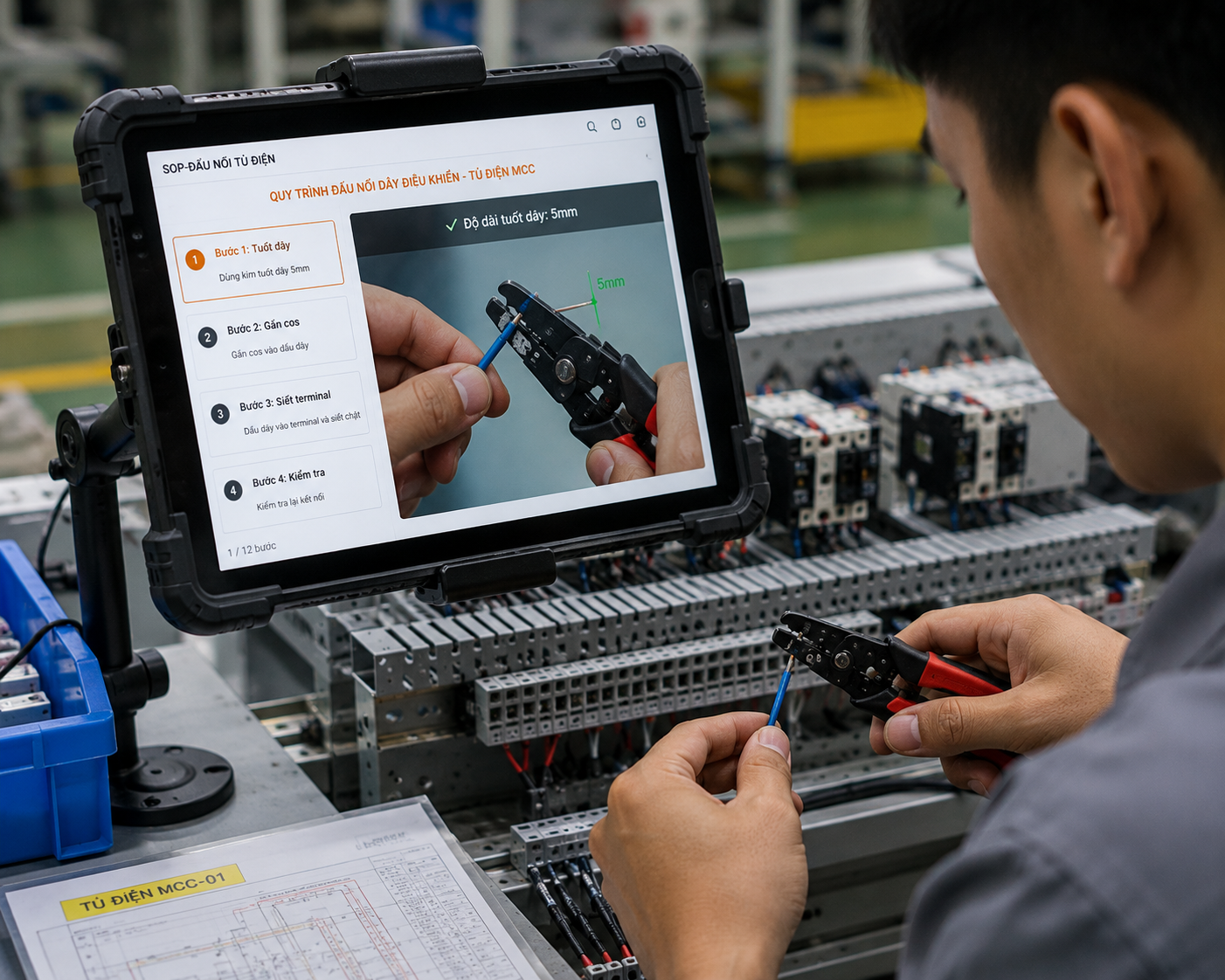 Visual SOPs hướng dẫn thao tác tại xưởng