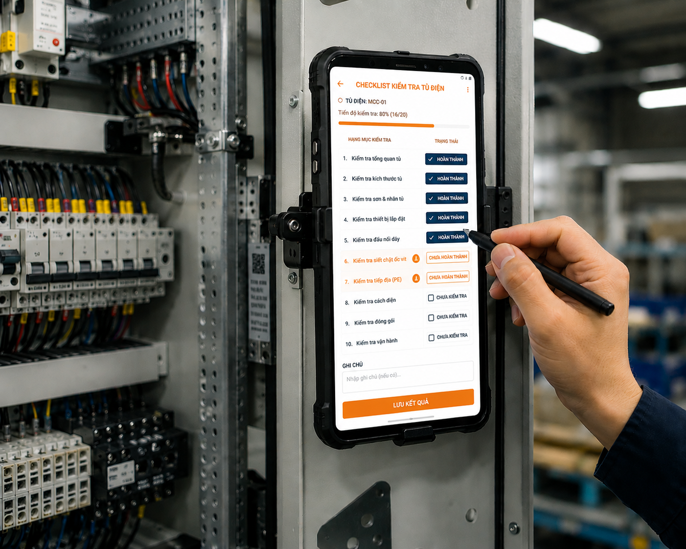 Checklist kiểm soát lỗi lắp ráp tủ điện